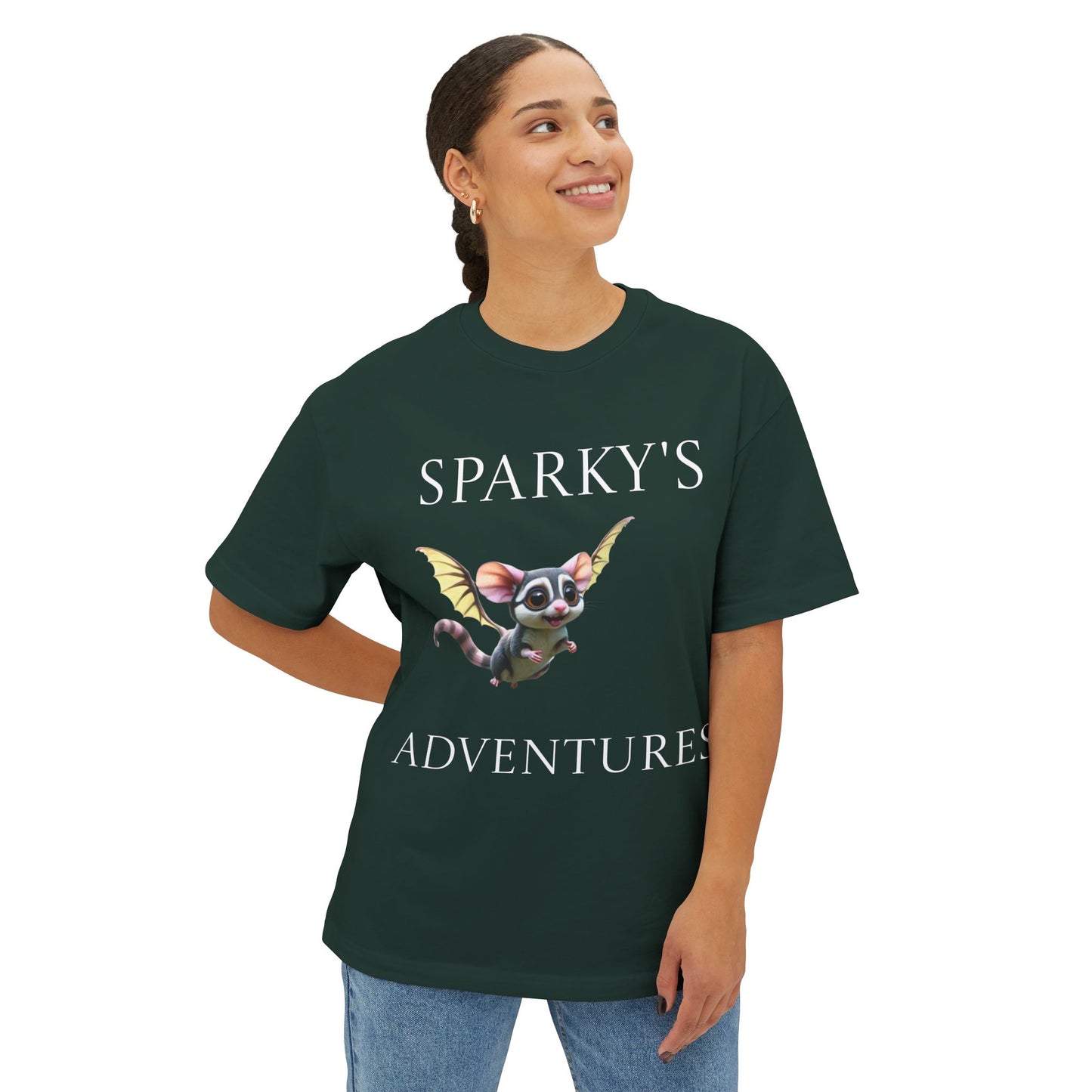 Sparky's Adventures Dark Colors Unisex Oversized Boxy Tee