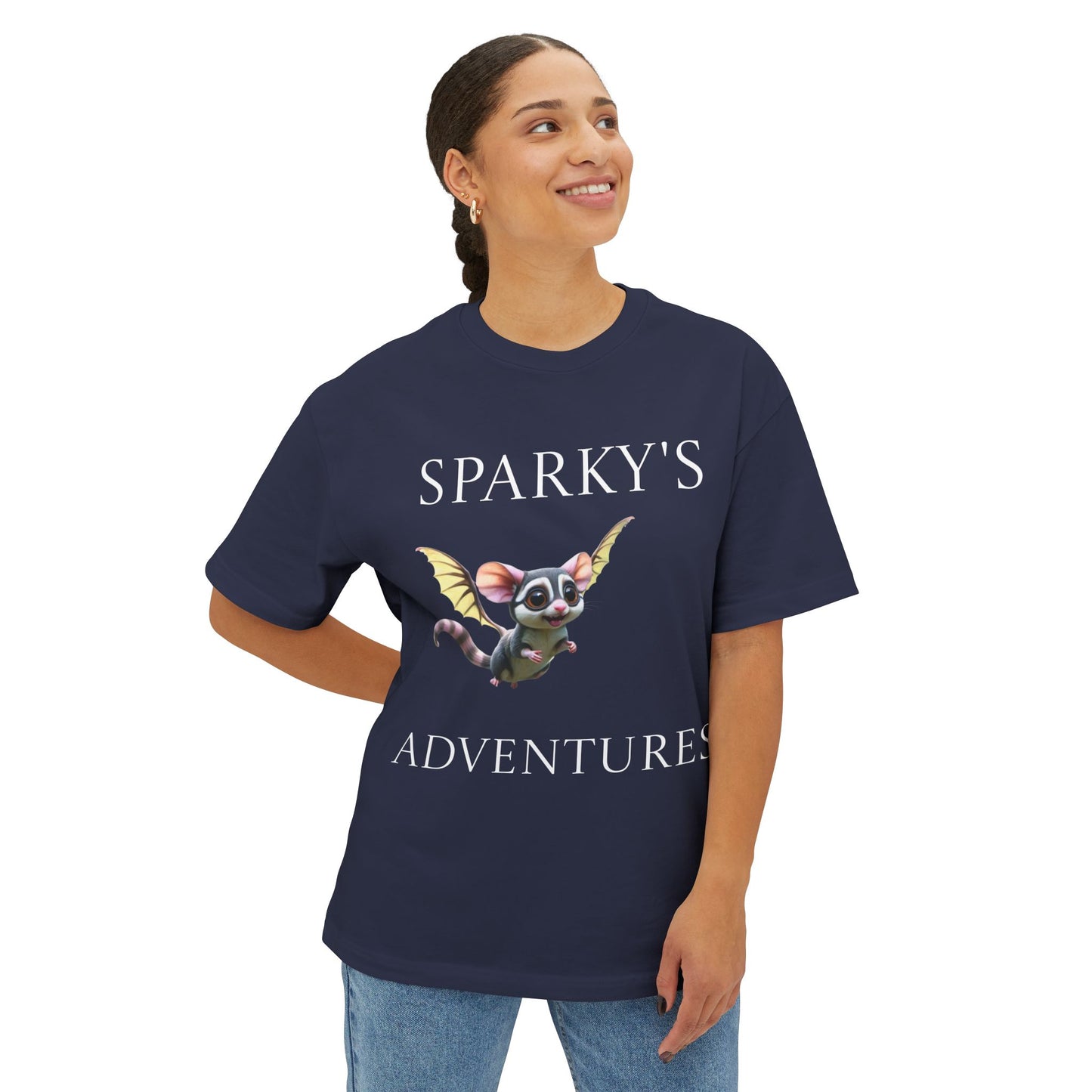 Sparky's Adventures Dark Colors Unisex Oversized Boxy Tee