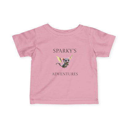 Sparky's Adventures Infant T-Shirt, Dark Colors Cute Baby Tee, Fun Children's Apparel, Unique Gift Idea, Playful Kids Wear