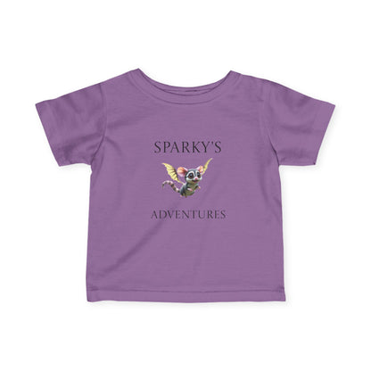 Sparky's Adventures Infant T-Shirt, Dark Colors Cute Baby Tee, Fun Children's Apparel, Unique Gift Idea, Playful Kids Wear