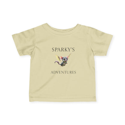 Sparky's Adventures Infant T-Shirt, Dark Colors Cute Baby Tee, Fun Children's Apparel, Unique Gift Idea, Playful Kids Wear