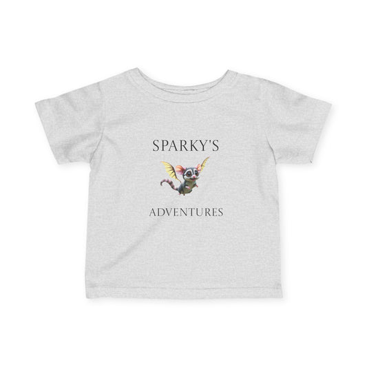 Sparky's Adventures Infant T-Shirt, Dark Colors Cute Baby Tee, Fun Children's Apparel, Unique Gift Idea, Playful Kids Wear
