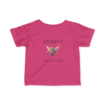 Sparky's Adventures Infant T-Shirt, Dark Colors Cute Baby Tee, Fun Children's Apparel, Unique Gift Idea, Playful Kids Wear
