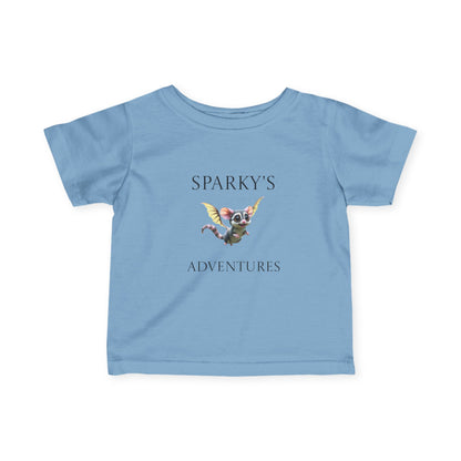 Sparky's Adventures Infant T-Shirt, Dark Colors Cute Baby Tee, Fun Children's Apparel, Unique Gift Idea, Playful Kids Wear